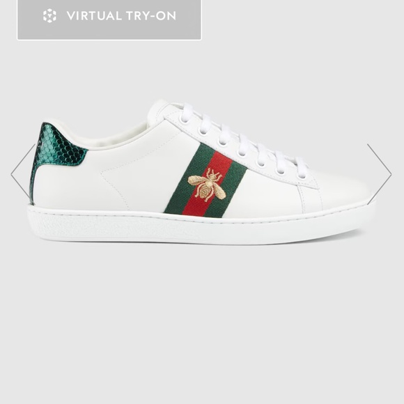 WOMEN'S GUCCI ACE SNEAKER WITH BEE - Picture 2 of 3